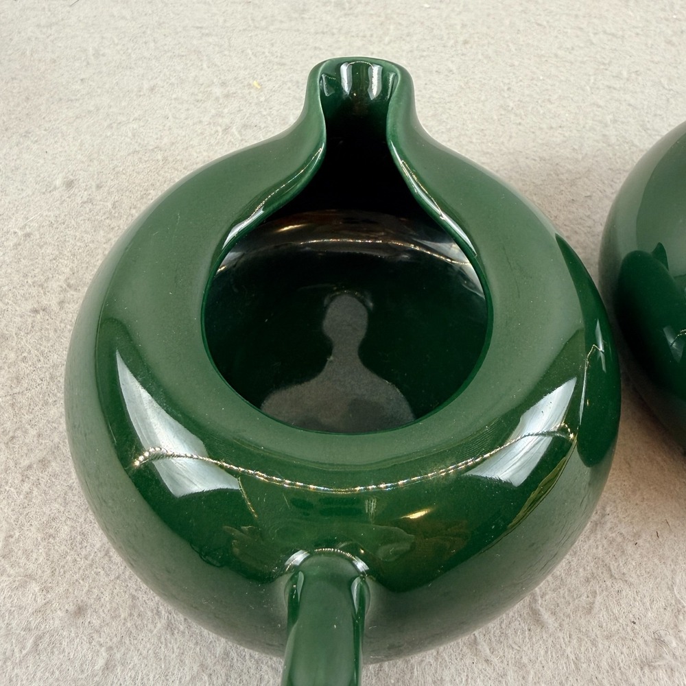 Vintage Malibu Modern Hollydale California Pottery Sugar Creamer Set Green MCM - Picture 7 of 11